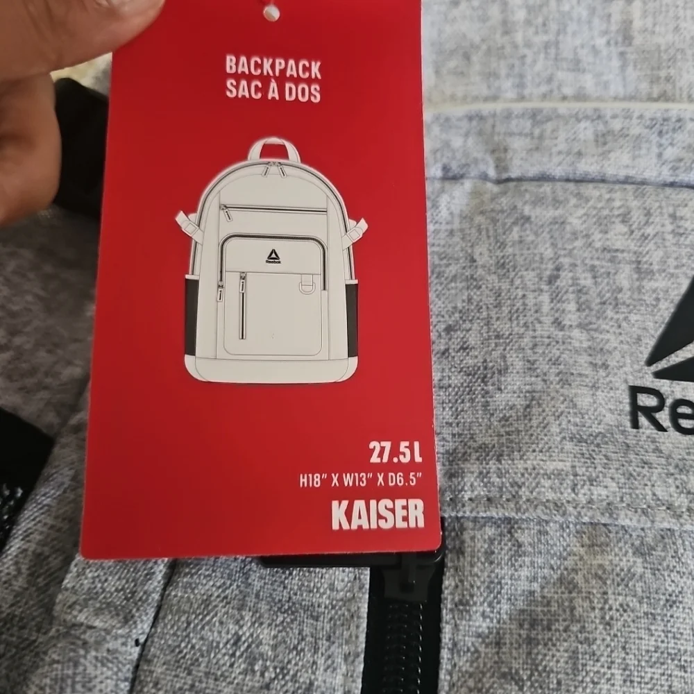 Reebok‎ Kaiser Laptop Backpack Light Heather Gray 18”